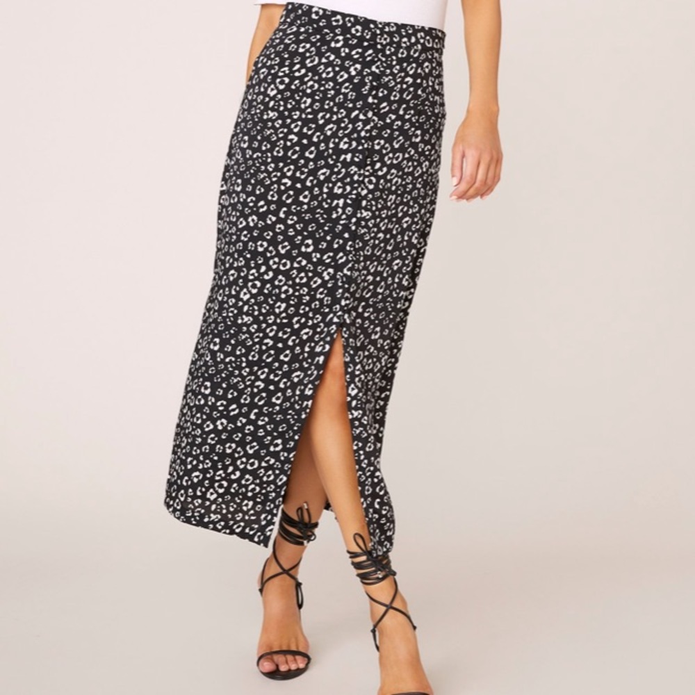 Black Leopard Print Skirt